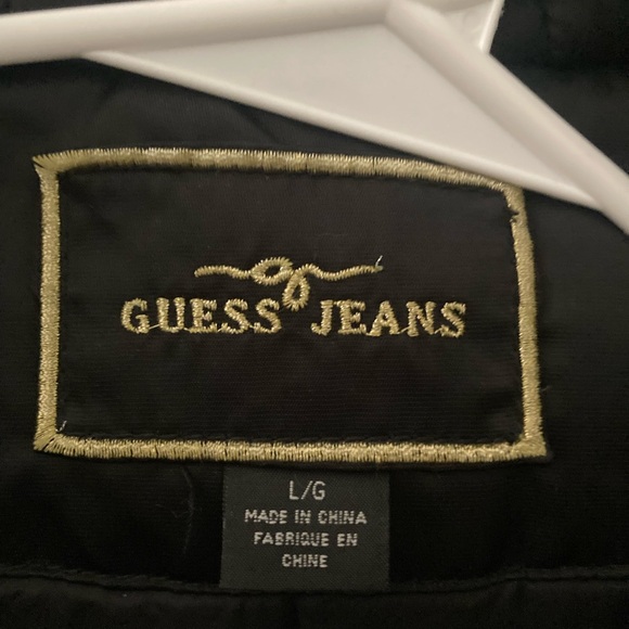 Adorable Guess black crop hooded jacket excellent condition size large - Picture 5 of 6